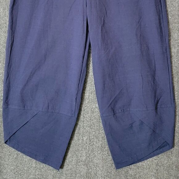 Gracila Pants Womens 4XL Blue Wide Leg Elastic Waist Pull On Tulip Hem Crop - Picture 3 of 15